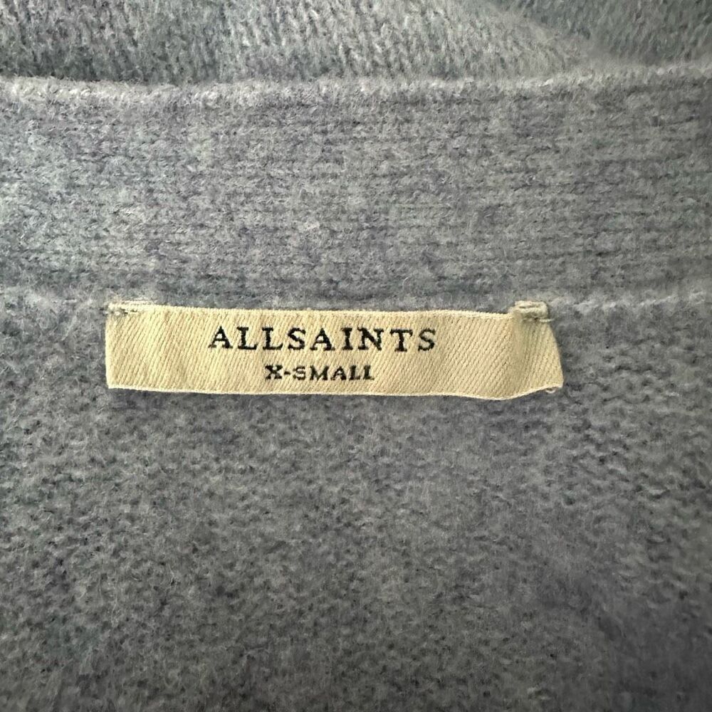ALLSAINTS Rufa Wool Blend Cardigan In Blue Smoke Size XS - Picture 4 of 13